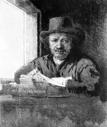 Autorretrato mientras dibuja, 1648